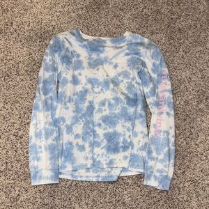 Vineyard Vines Blue and White Tie-Dye Long Sleeve Tee